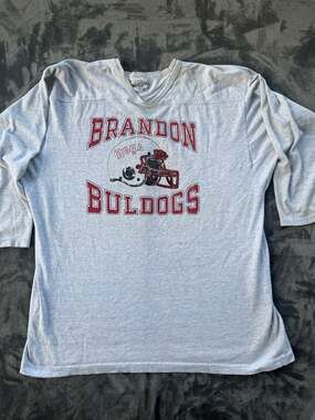 Vintage Medallion Brandon Bulldogs Football Jersey Shirt Size XL
